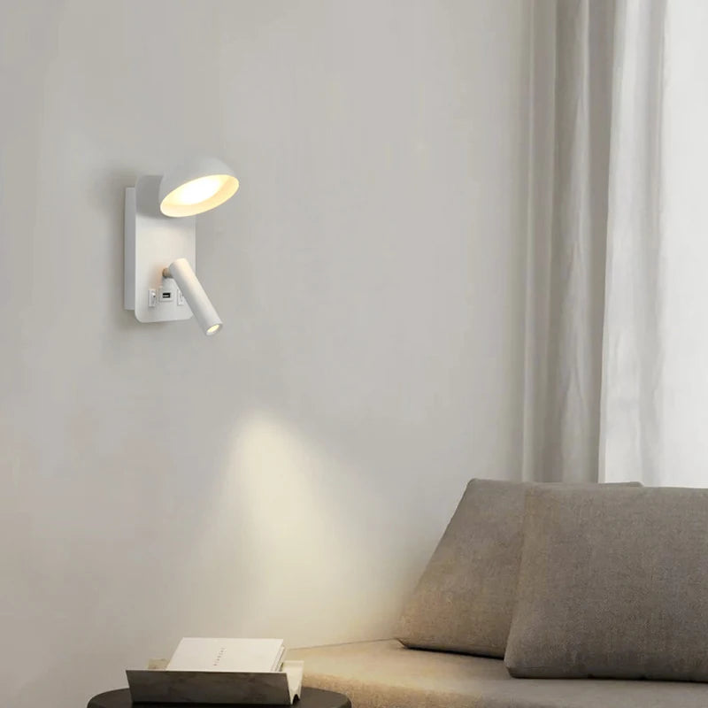applique murale led luminaire avec interrupteur interface usb éclairage art