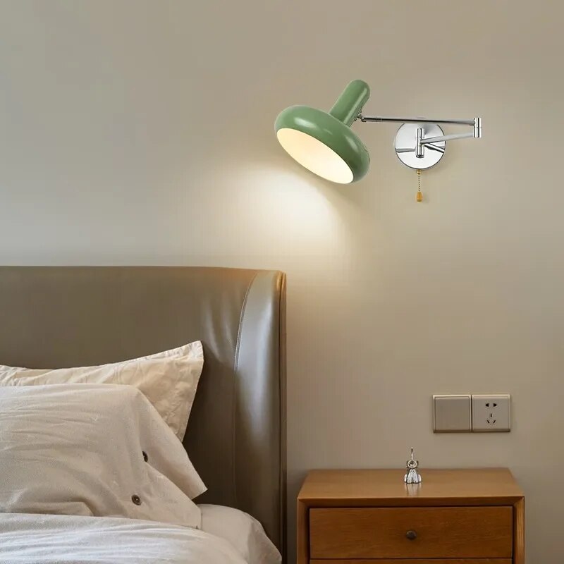 Applique murale LED médiévale crème vent rétractable