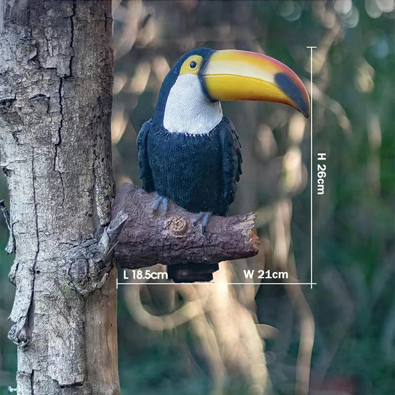 applique murale décorative toucan pour jardin et allée