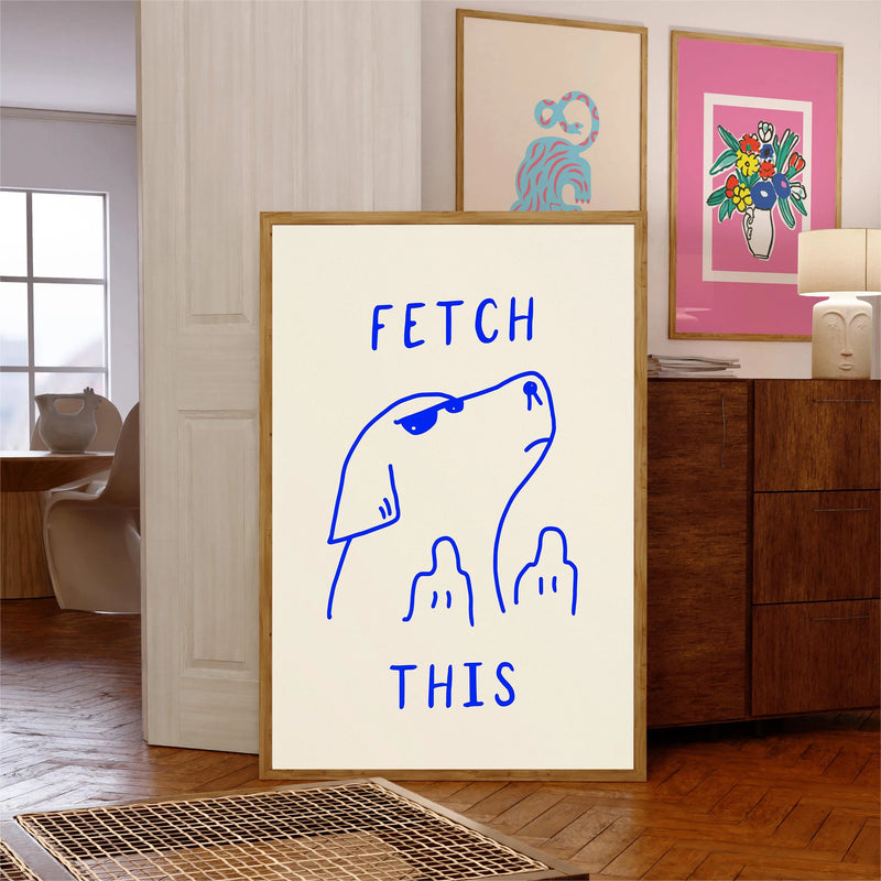 affiches rétro drôles de mode chien art mural coloré décoratif