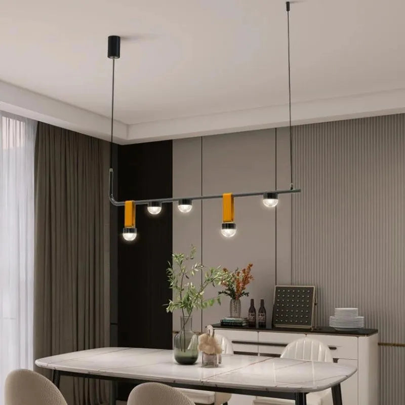 lustre nordique minimaliste led pour réception de restaurant