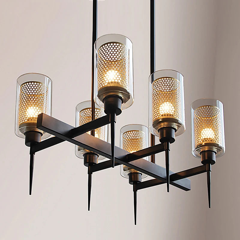 lustre industriel rétro nordique led pour décoration restaurant bar