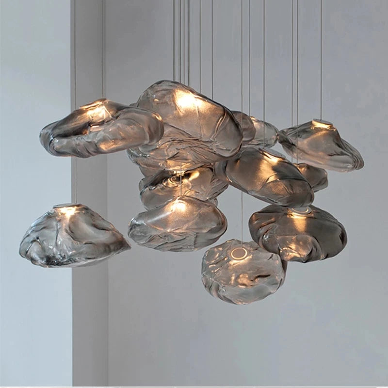 lustre moderne en verre pour restaurant et magasin de vêtements