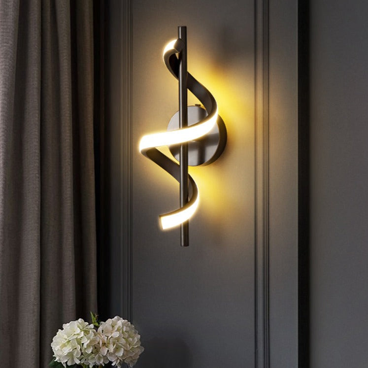 Applique murale design LED métallique ondulé Polino