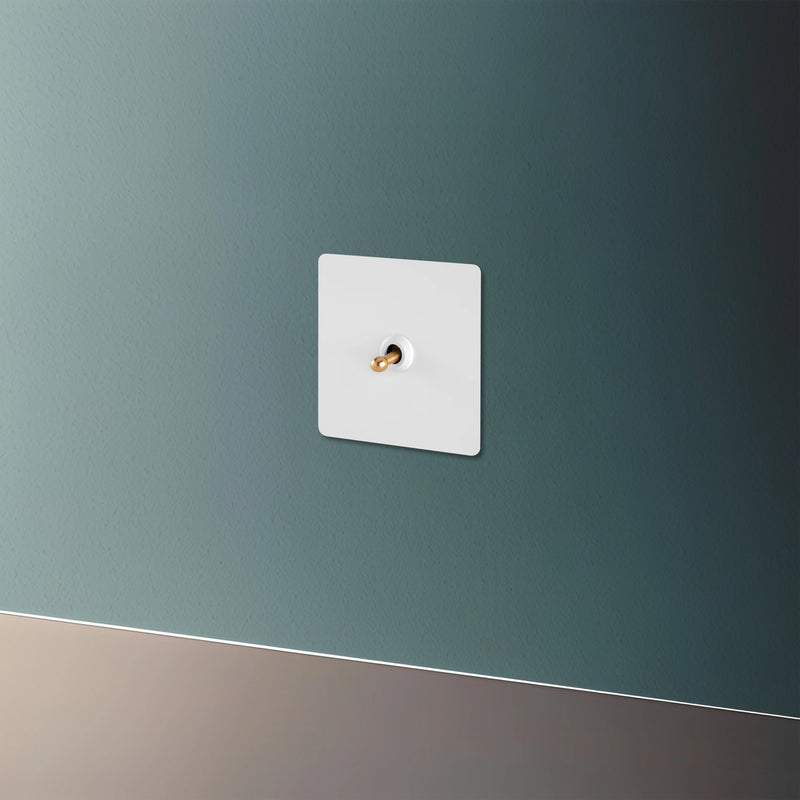 Prise électrique en acier blanc mat bords arrondis