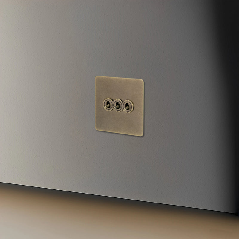 Prise TV et RJ45 en acier gris vieilli bords arrondis