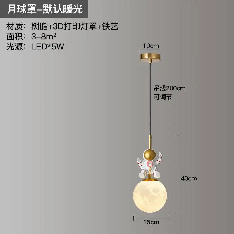 suspension astronautes design nordique luminaire décoratif intérieur