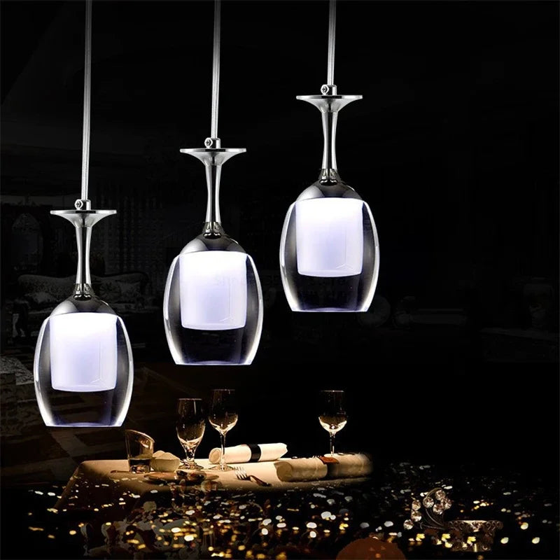 suspension modernes en verre de vin pour bar café