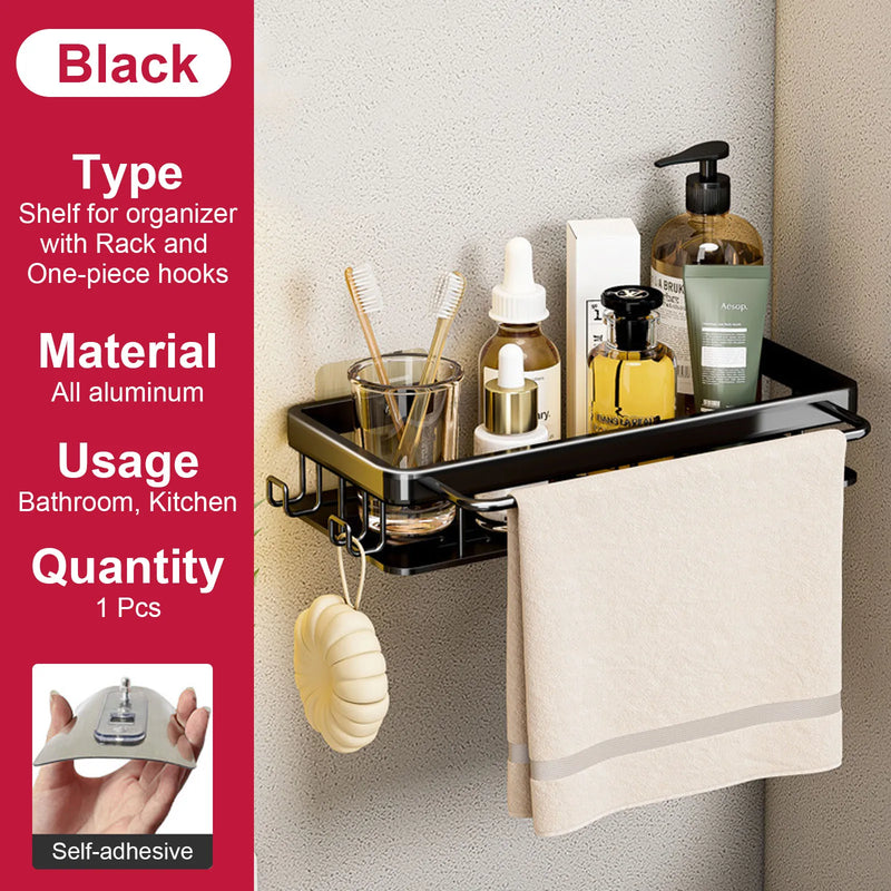 etagère murale sans perçage pour rangement de salle de bain et cuisine