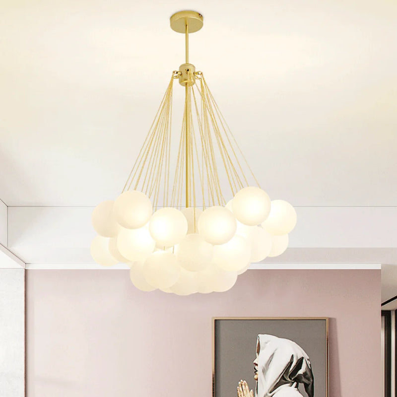 lustre suspendu moderne en verre pour décoration intérieure