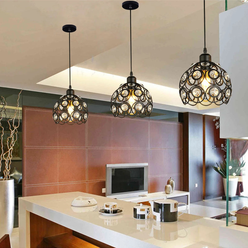 Suspension moderne avec abat-jour en cristal k9