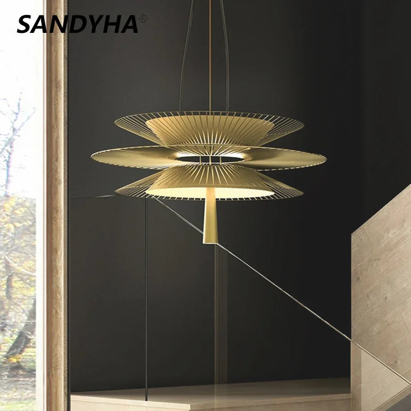 lustre de luxe sandyha led en métal lampe suspendue décorative