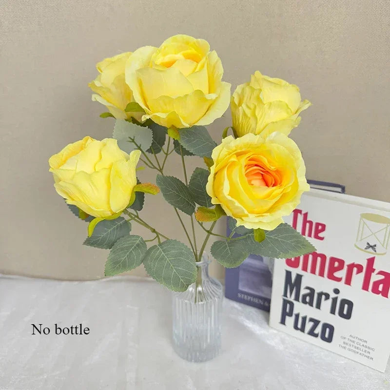 bouquet de roses artificielles en soie pour mariée décoration élégante