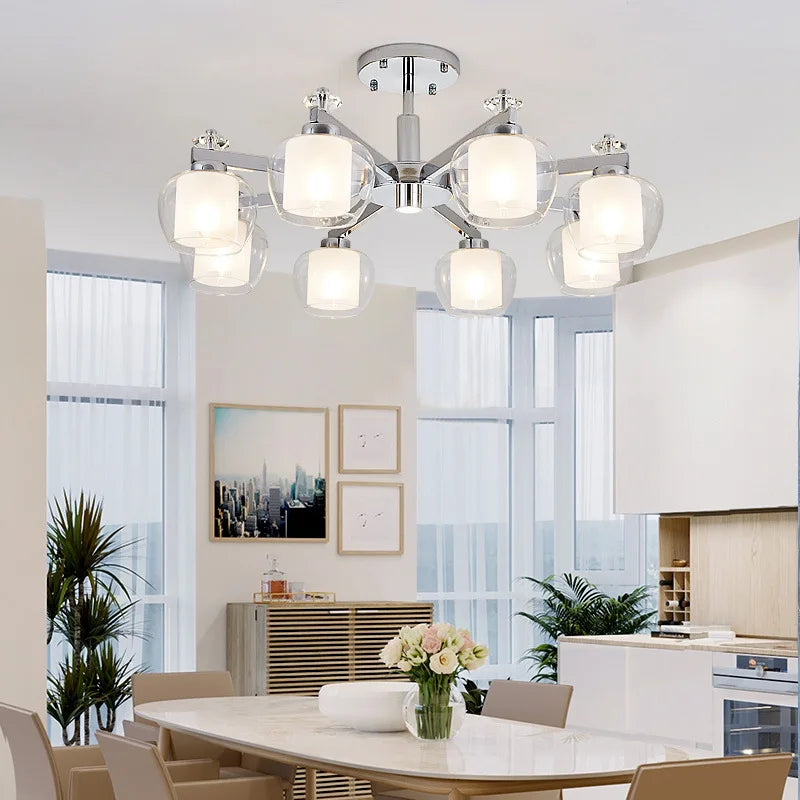 lustre design style fer forgé moderne chromé