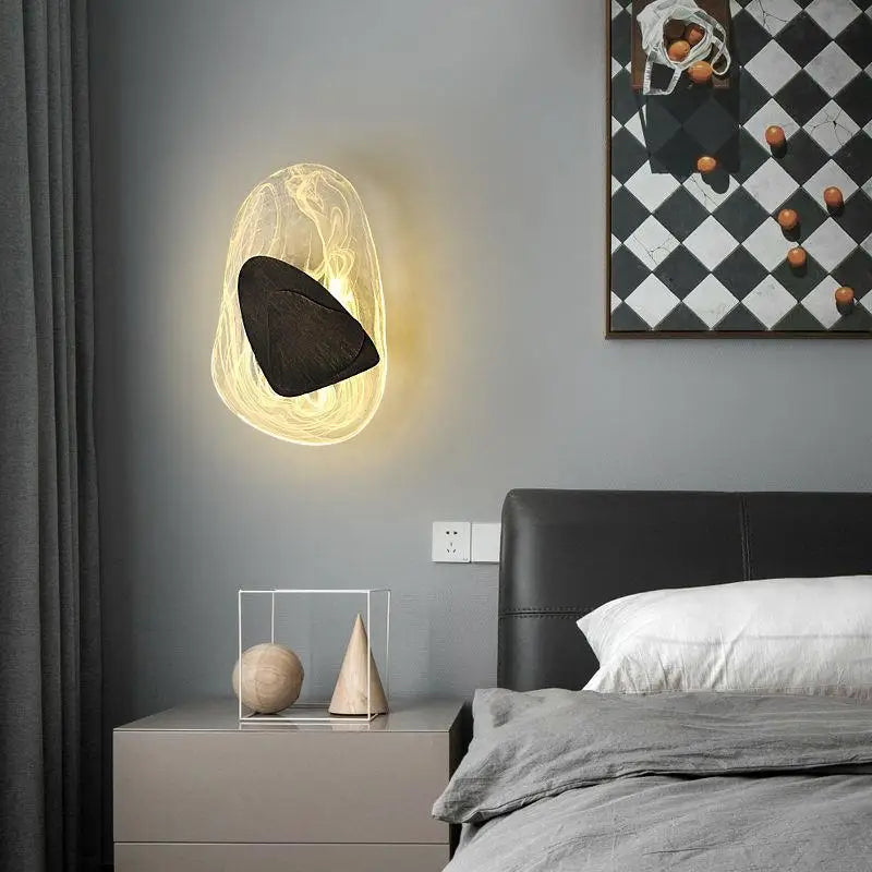 applique murale LED créative en verre pour décoration artistique