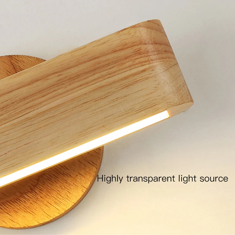Applique murale intérieure moderne pour chevet chambre salon enfants escalier couloir fond veilleuse lampe circulaire en bois