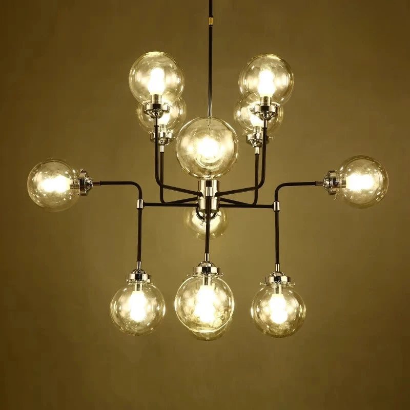 lustre artistique en verre pour décoration intérieure moderne