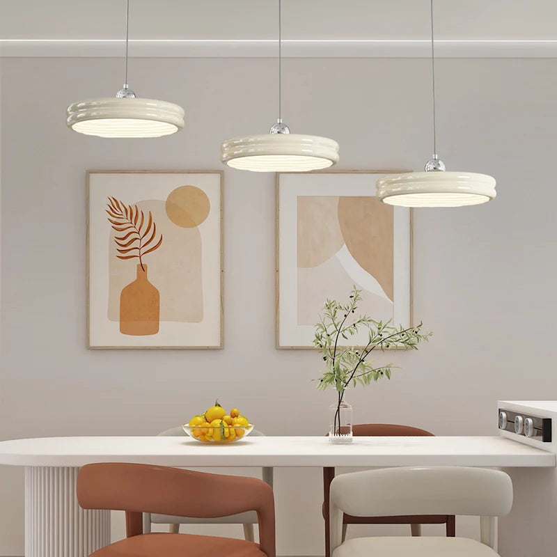 Suspension de luxe moderne dimmable avec abat-jour circulaire en fer
