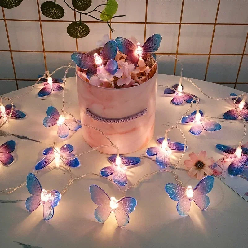 guirlande lumineuse led papillon pour fêtes et décorations intérieures