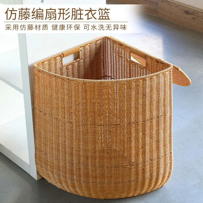 panier dangle tissé pour linge et rangement maison