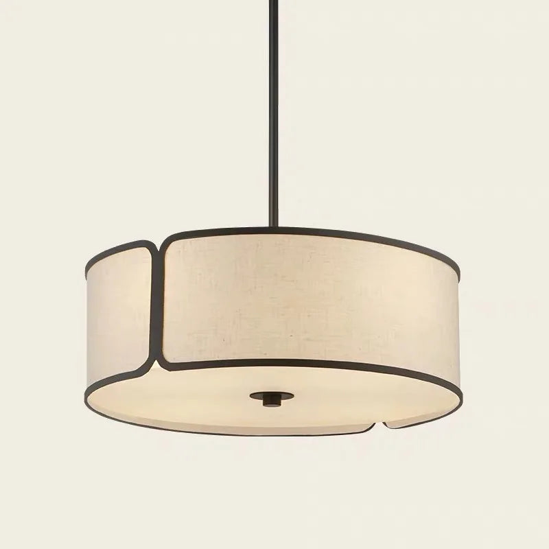 Style chinois Zen circulaire tissu lustre moderne rétro Simple salon étude Restaurant boutique décoration suspension