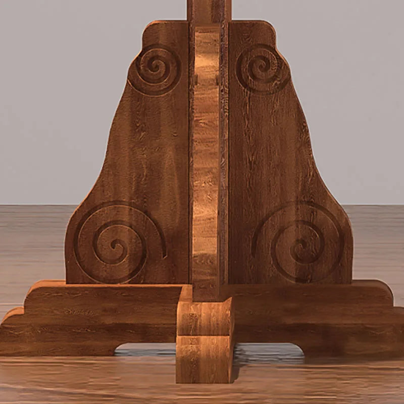 lampadaire style vintage en bois et cuivre pour hôtel et restaurant