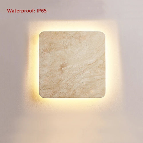 Applique murale pierre naturel Yellowstone Ip65 LED étanche carrée Villa cour entrée couloir Restaurant lumières décoratives