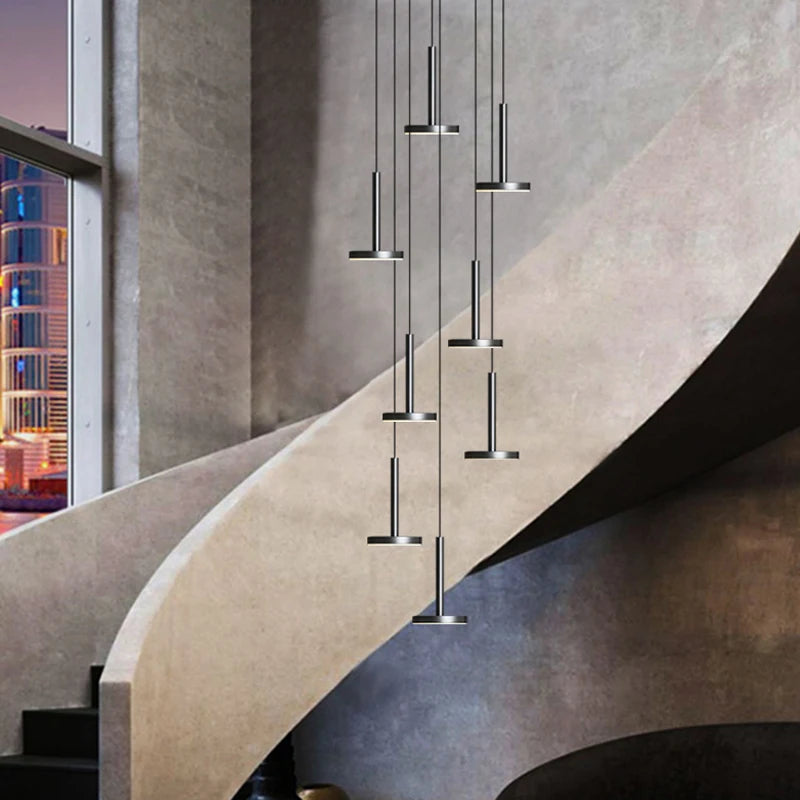 lustres modernes led pour escalier de luxe et cafés