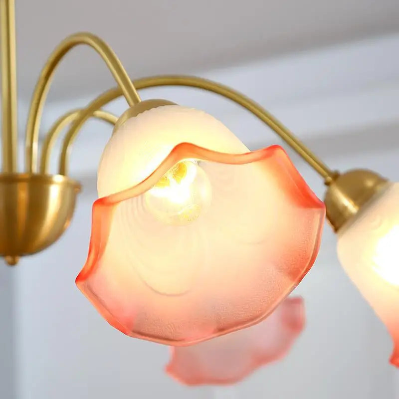 lustre en verre à fleurs minimaliste style nordique led créatif