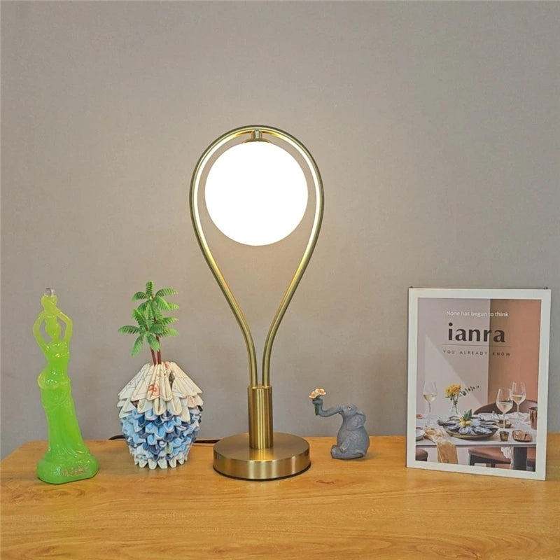 lampes de sol led artistiques en forme de raquette avec boule de verre