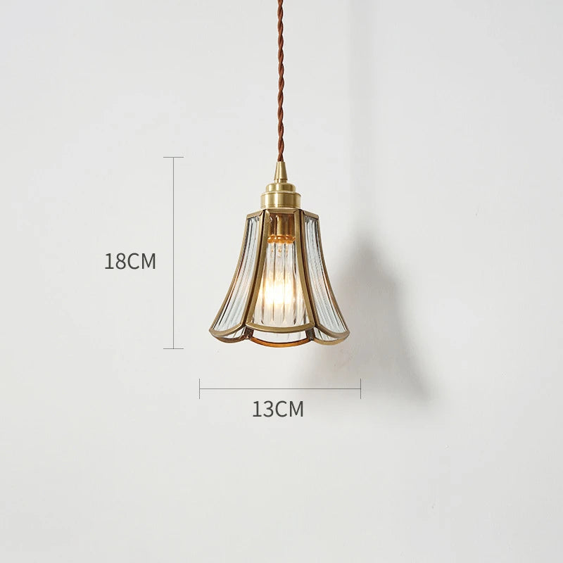 Suspension Nordique LED en Verre et corps doré