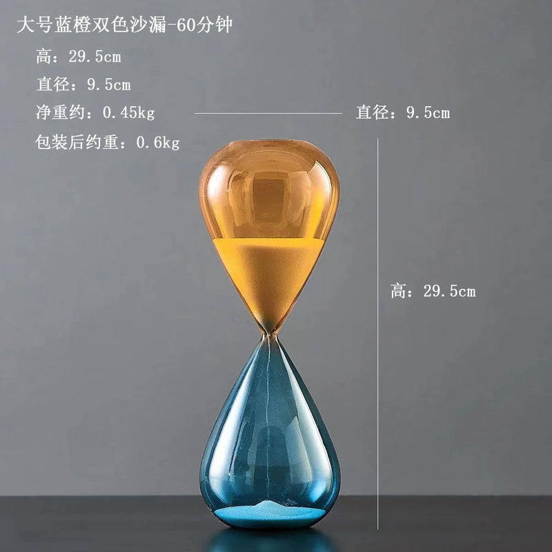 décoration sablier créative en verre pour intérieur élégant