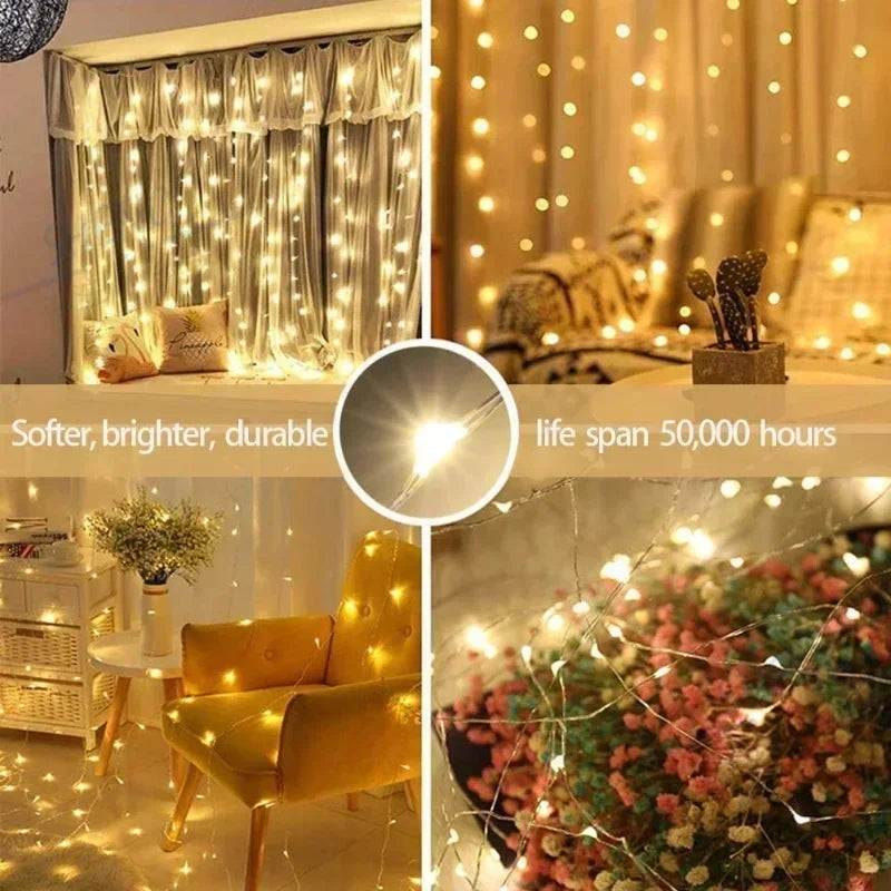 guirlande lumineuse usb avec télécommande pour fêtes et décorations