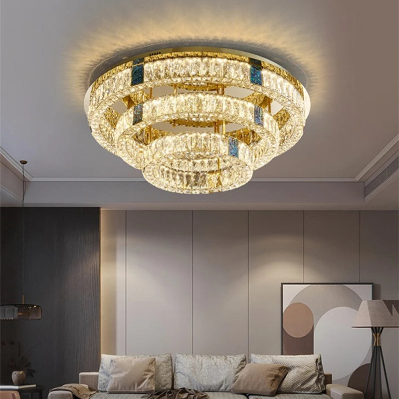 plafonnier led rond design nordique en acier inoxydable modèle