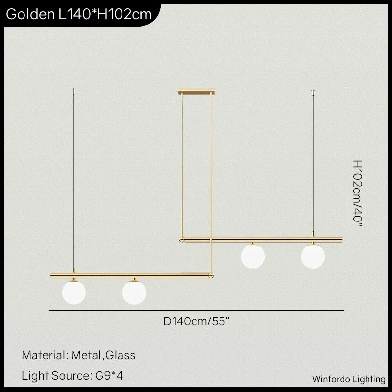 suspension design moderne avec boule de verre élégante