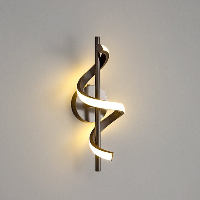 Applique murale design LED métallique ondulé Polino