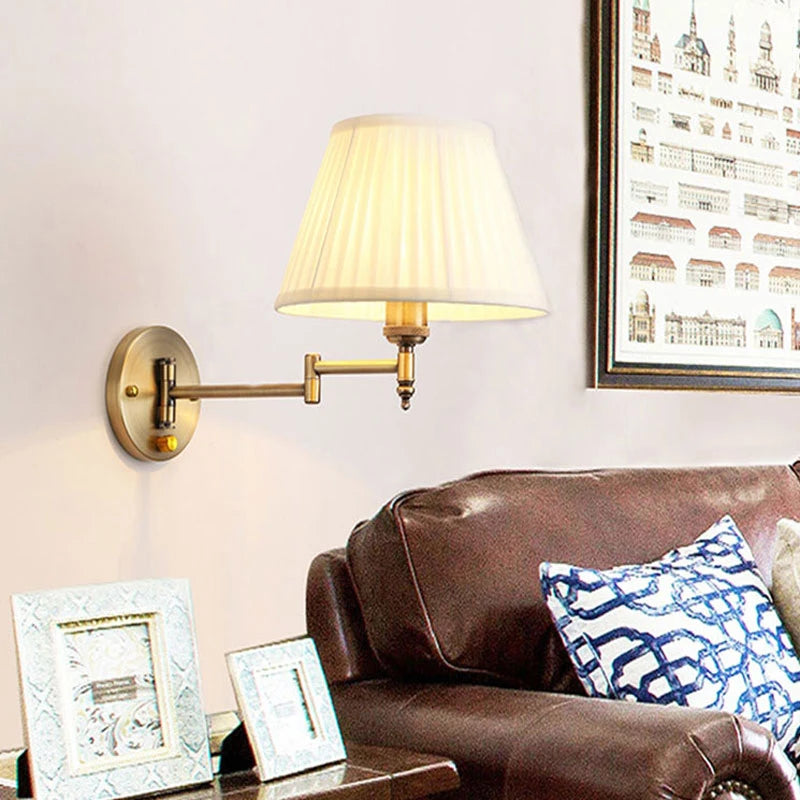 applique murale télescopique en tissu et fer pliable pour lecture