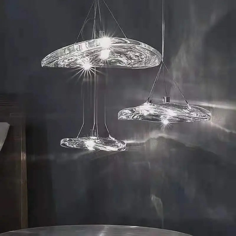 Suspension led en verre design nordic manta