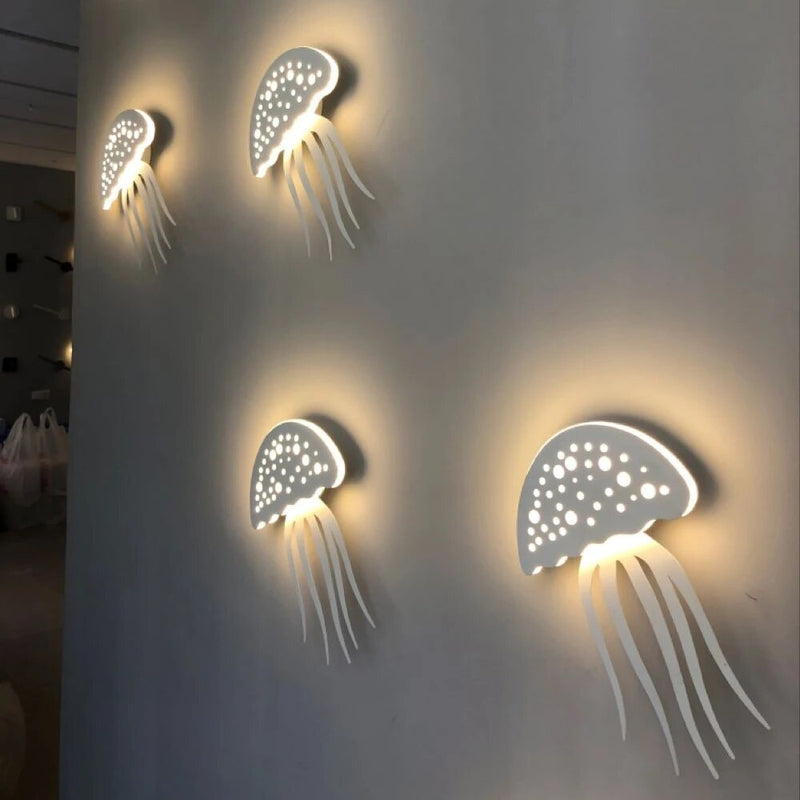 Applique murale blanche en forme de méduse à LED