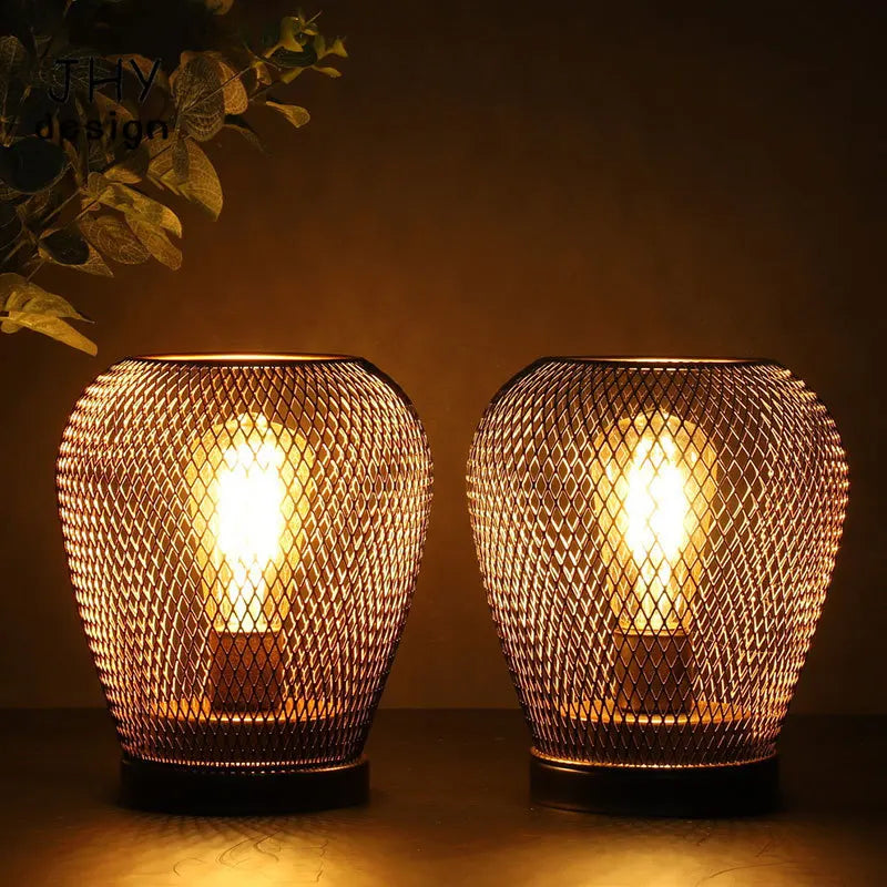 Lampe de Table à Cage en métal