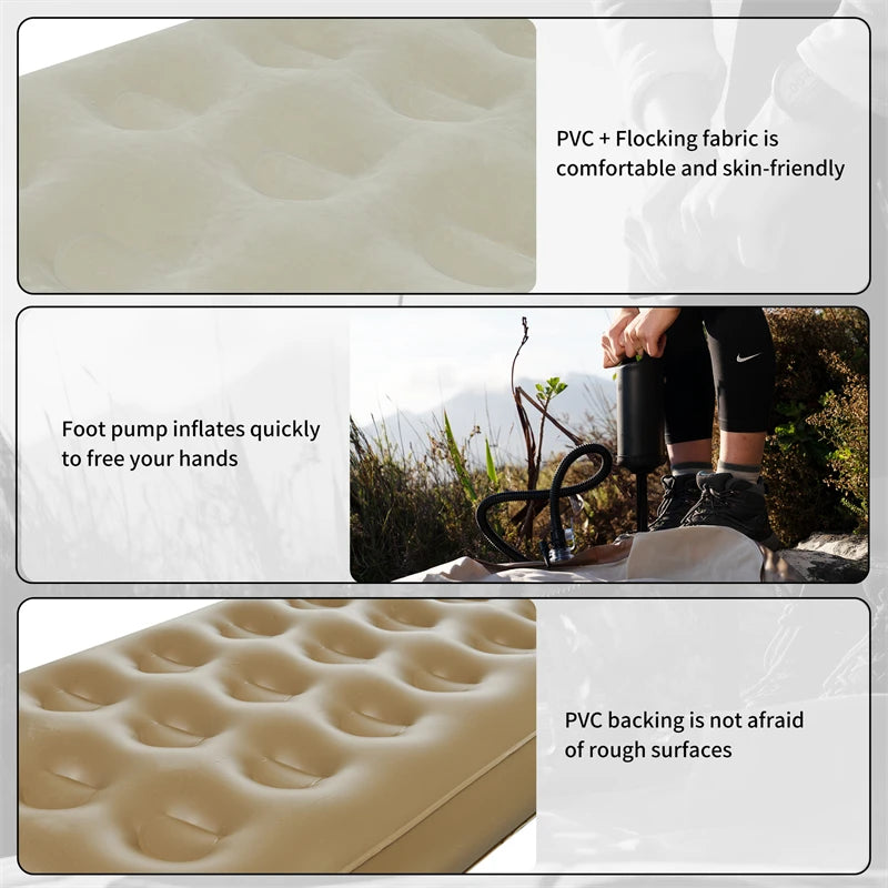 matelas gonflable portable pour camping avec pompe intégrée