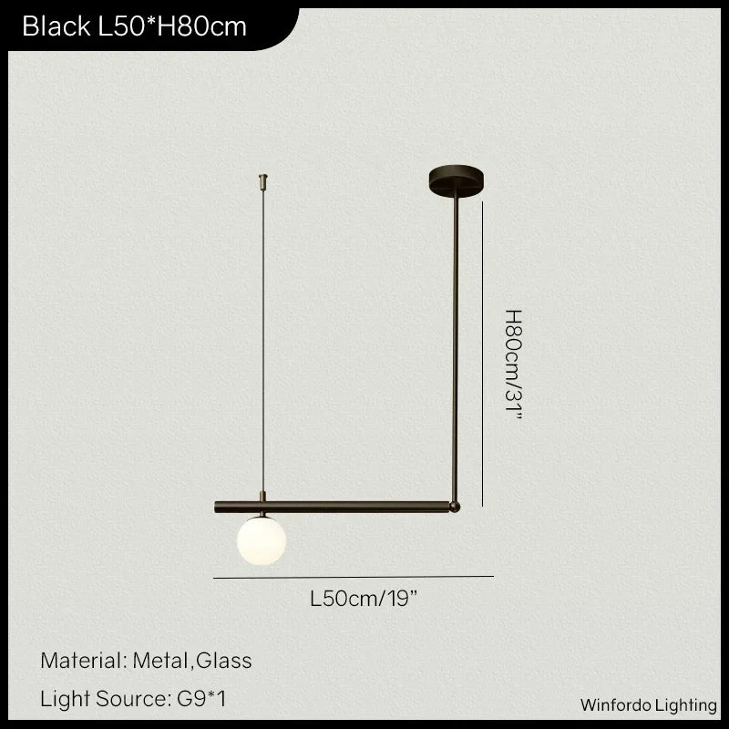 suspension design moderne avec boule de verre élégante