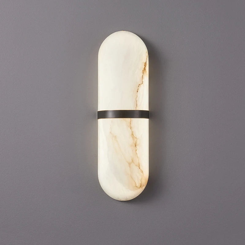 applique murale led elliptique imitation marbre style européen minimaliste