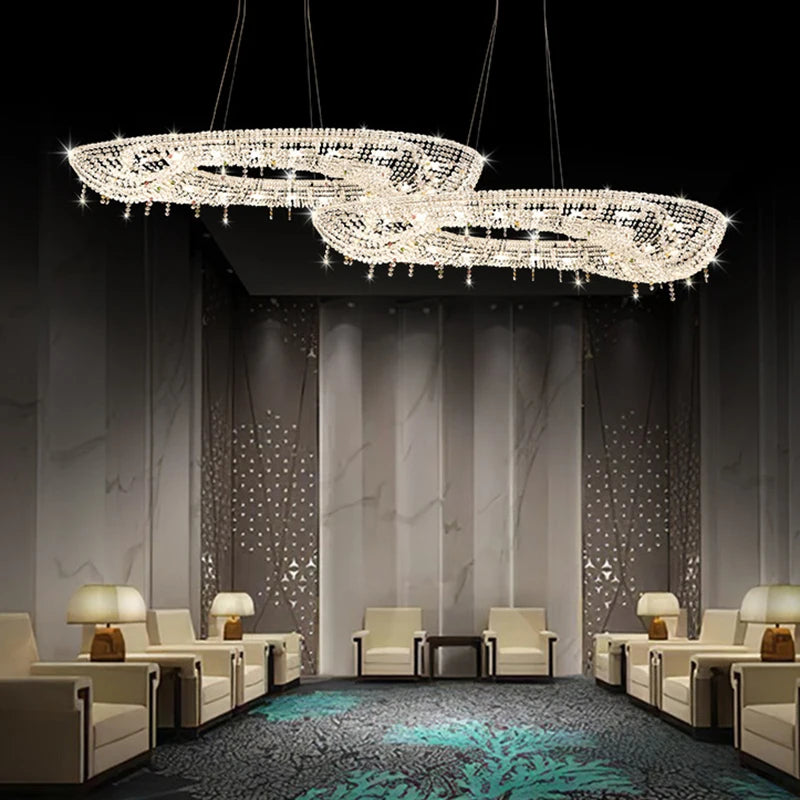 lustre créatif élégant en cristal transparent pour intérieur