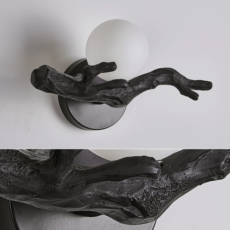 Applique murale LED Vintage en forme de branche d'arbre en résine