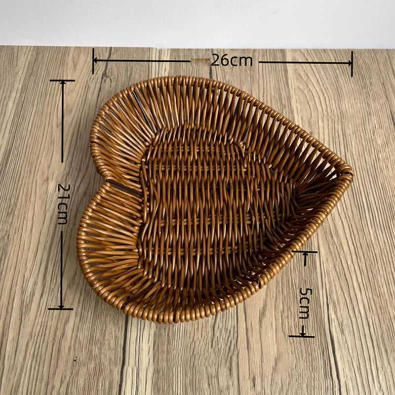 panier en rotin tissé pour fruits et rangement décoratif