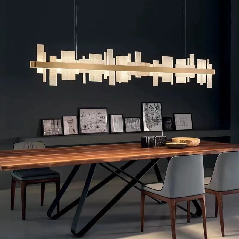 Lustre design LED moderne luxe marbre concepteur décoration