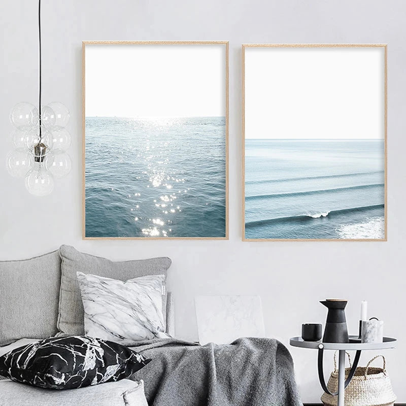affiche photographique de vagues océan paysage marin décor mural