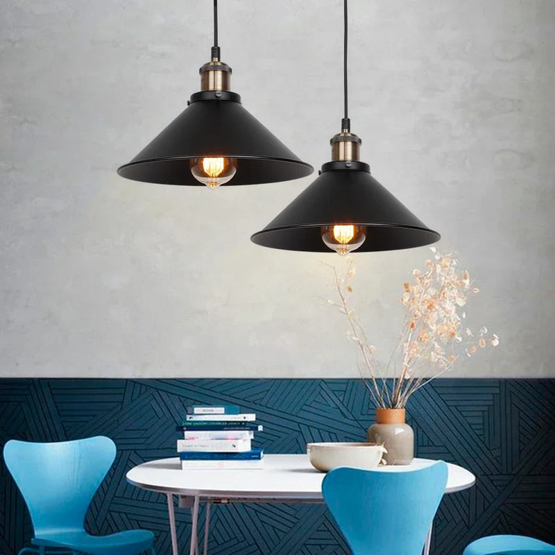 Suspension rétro Loft noir suspendu lumière pays américain suspension pour/cuisine industrielle Restaurant lustre Vintage
