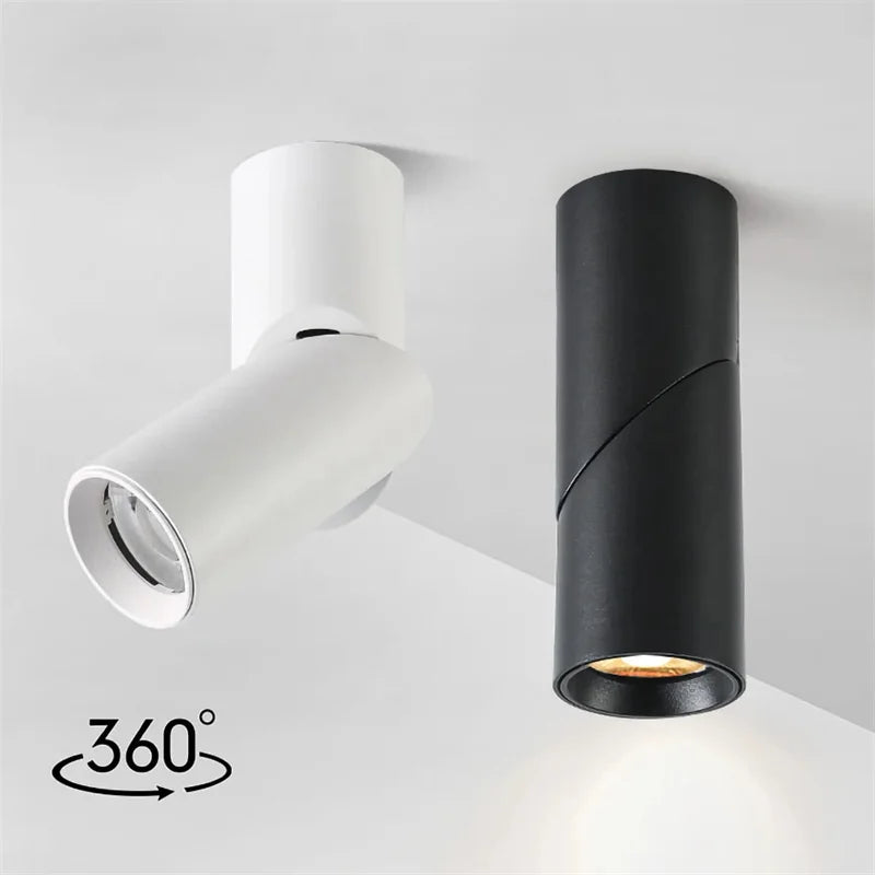 spot led rotatif réglable monté en surface pour décoration maison